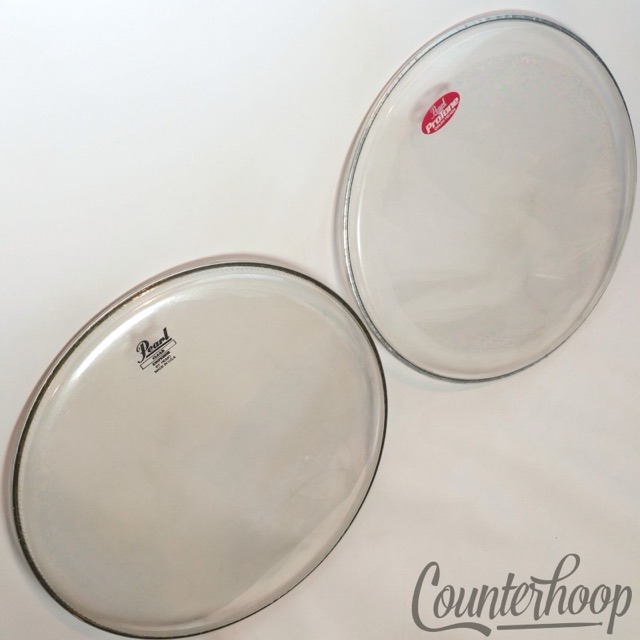 Pearl 2x 16" Floor Tom Drum Heads Clear Emperor Remo USA+ProTone Excellent* — main photograph