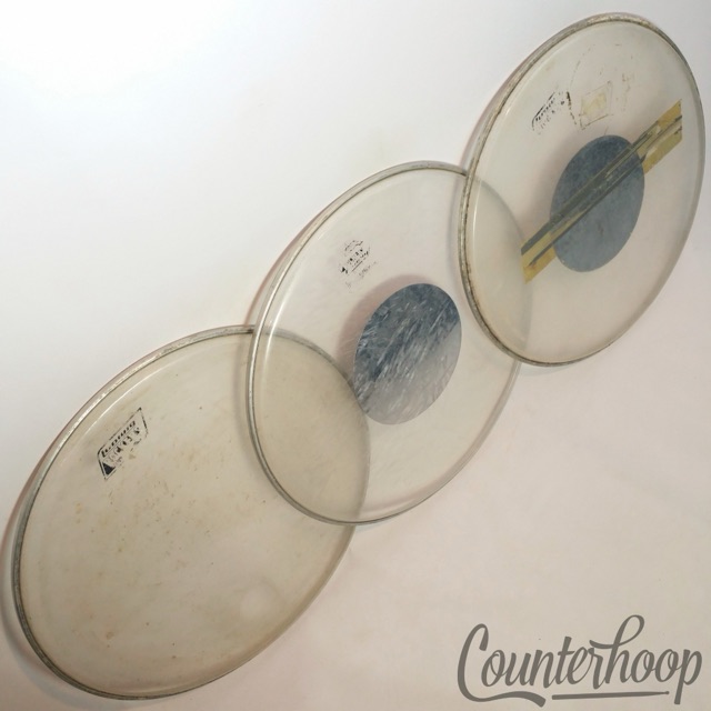 Ludwig 3x 16" Floor Tom Drum Heads 80s Rockers C.S. Silver Dot + Clear Vintage* — main photograph