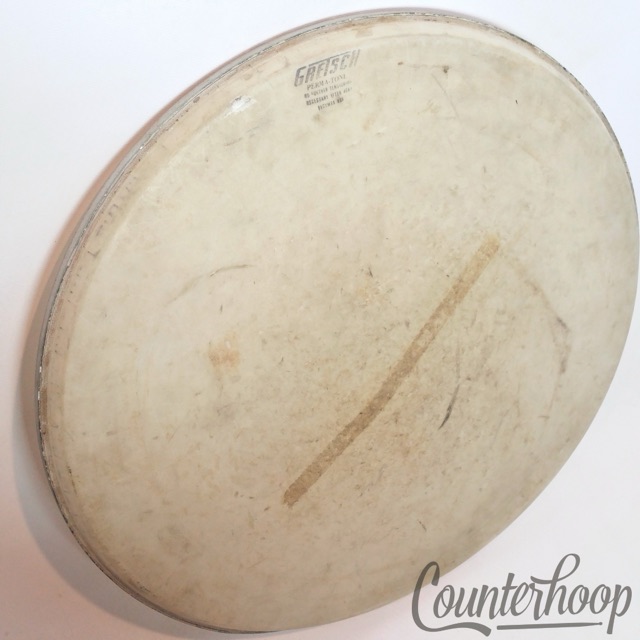 Gretsch 15" Snare/Tom Drum Head 60s Vintage Perma-Tone Round Badge USA RB Parade — main photograph