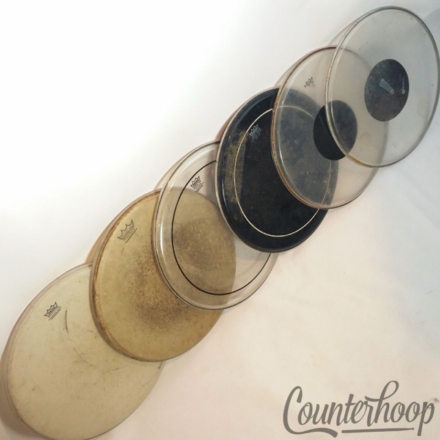 Remo 6x 15"Drum Heads Ambassador Batter,Pinstripe,Ebony,Ludwig Snare/Tom Mixed* — main photograph