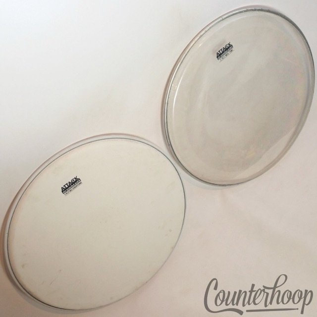 Attack Drumheads 14" Snare/Tom Drum Heads 1Ply No Overtone+2Ply Med.Thin USA* — main photograph