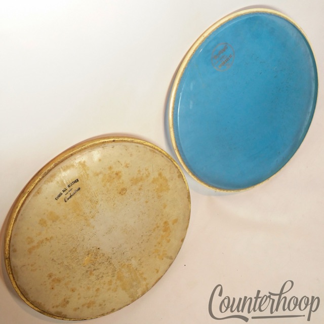 Evans 2x 14" Snare/Tom Drum Heads Vintage All Weather Orchestra+Hydraulic Blue* — main photograph