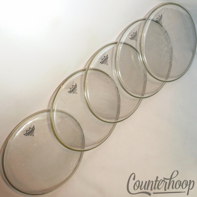 Remo 5x 14" Snare/Tom Drum Heads Emperor Clear Weatherking Batter USA 2-Ply* — main photograph