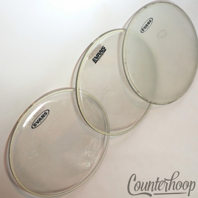 Evans 3x 14" Snare/Tom Drum Heads Genera G2,G+Plus Clear 2-Ply Batter USA* — main photograph