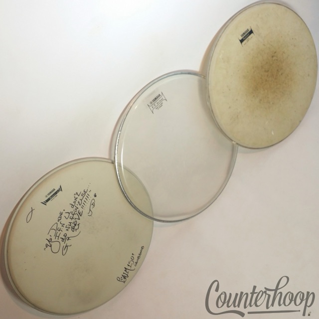 Yamaha 3x 14" Tom/Snare Drum Heads Coated Batter+250 Remo USA+Clear UT BA Taiwan — main photograph