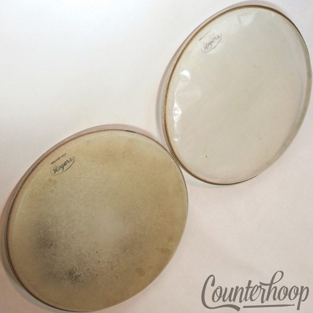 Rogers 2x 14" Weather King Snare Drum Heads Coated Batter+Clear Resonant A1 60s — main photograph