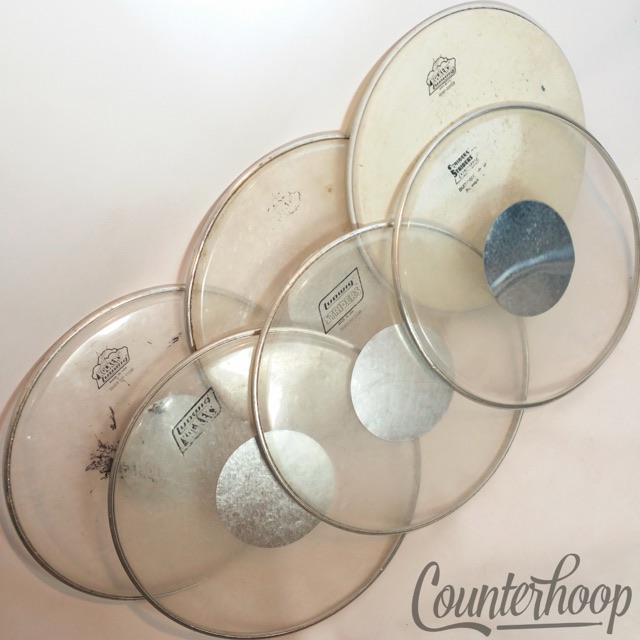 Ludwig 6x 14" Drum Heads Snare/Tom Vintage 70s-80s Striders/Rockers Silver Dot* — main photograph
