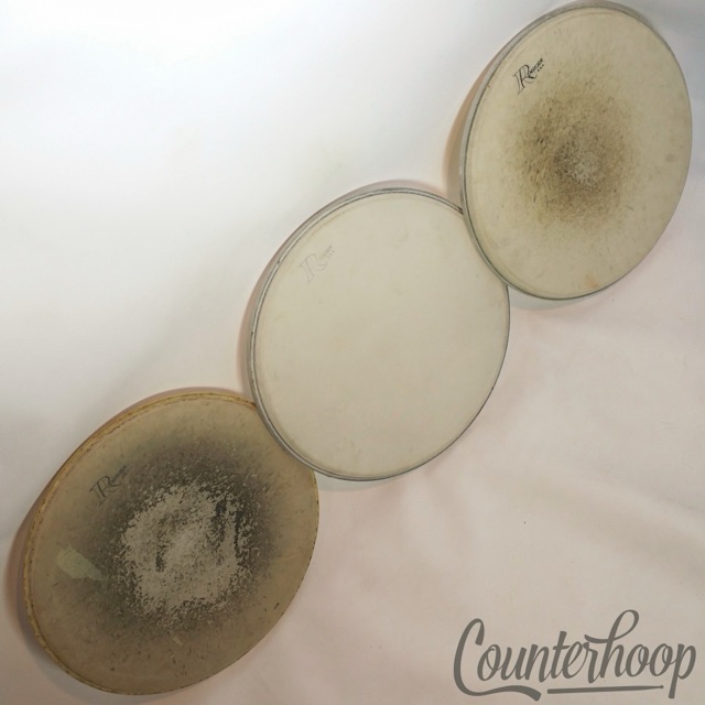Rogers 3x 14" Snare/Floor Tom Drum Heads Vintage 70s Big R USA Coated Batter* — main photograph