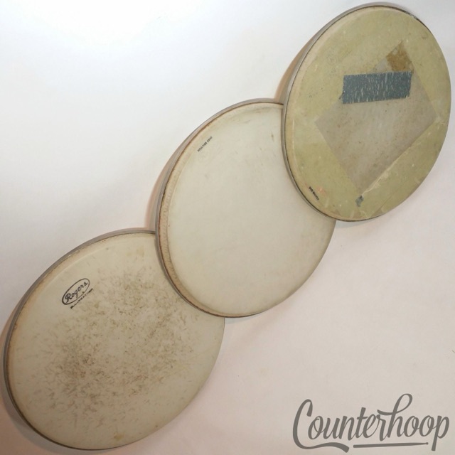 Rogers 3x 14" Snare/Floor Tom Drum Heads 60s All-Weather/King Cleveland USA* — main photograph
