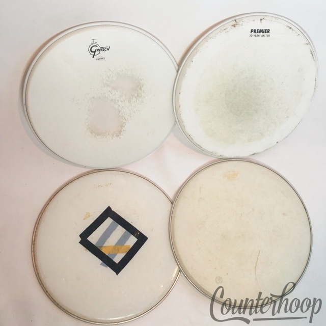 Premier 4x 14" Snare/Floor Tom Drum Heads+Gretsch,Everplay Extra,SD Heavy Batter — main photograph