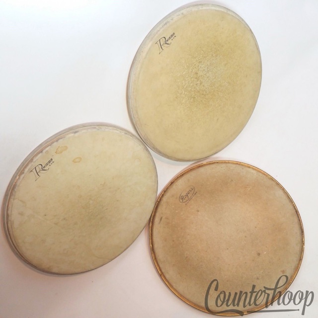 Rogers 3x 13"Drum Heads Coated 60s All-Weather Cleveland,70s Big R USA Powertone — main photograph