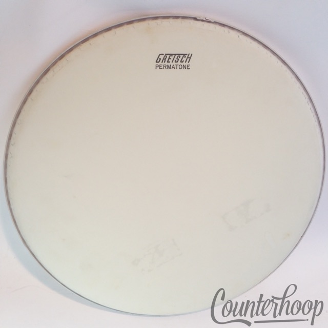 Gretsch 12" White Coated Tom Drum Head Permatone Vintage 60s Round Badge USA RB — main photograph