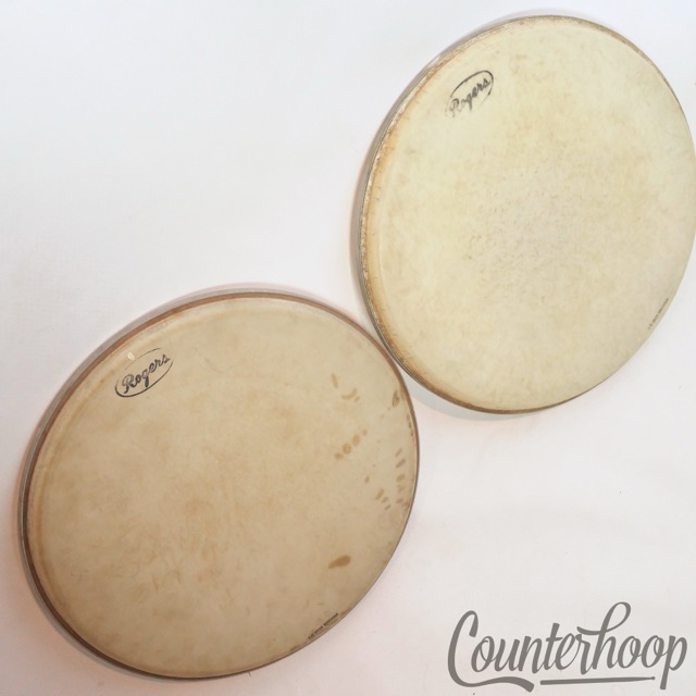Rogers 2x 12" Tom Drum Heads 60s Cleveland Vintage Weather King A-1/D-1 Coated* — main photograph
