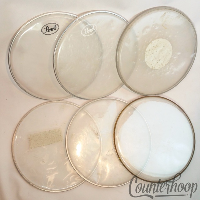Pearl 6x 12"Tom Drum Heads Clear, Ludwig Silver Dot, Misc Lot Batter/Resonant* — main photograph