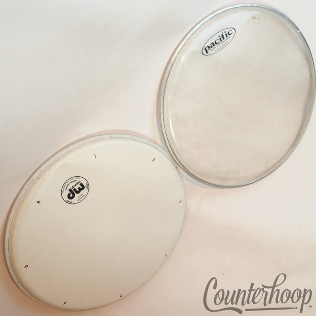 DW 2x 12" Tom Drum Heads Drum Workshop Coated,Pacific Clear PDP Batter/Resonant — main photograph