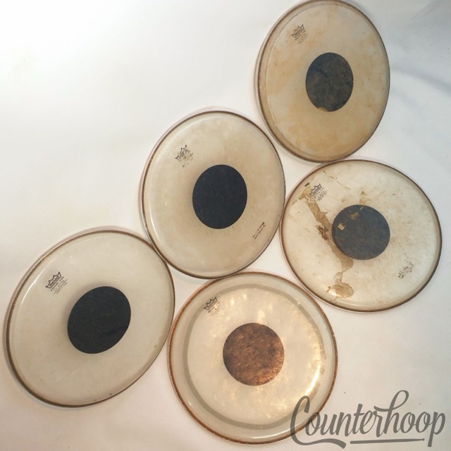 Remo 5x 12" C.S. Batter Tom Drum Heads Controlled Sound Black Dot Weather King* — main photograph