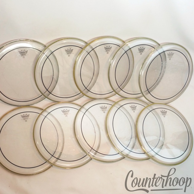 Remo 10x 12" Pinstripe Tom Drum Heads Clear Batter/Resonant Weather King USA* — main photograph