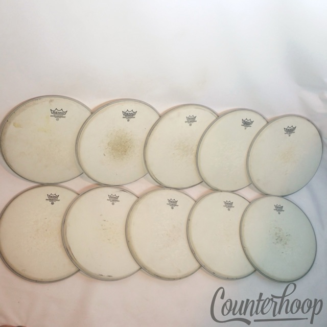 Remo 10x 12" Ambassador Tom Drum Heads Coated Batter/Resonant 1-Ply Weather King — main photograph