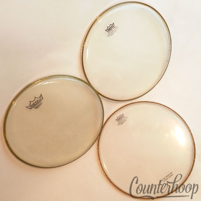 Remo 3x 12" Ambassador Tom Drum Heads Clear Batter/Resonant Weather King 1-Ply* — main photograph