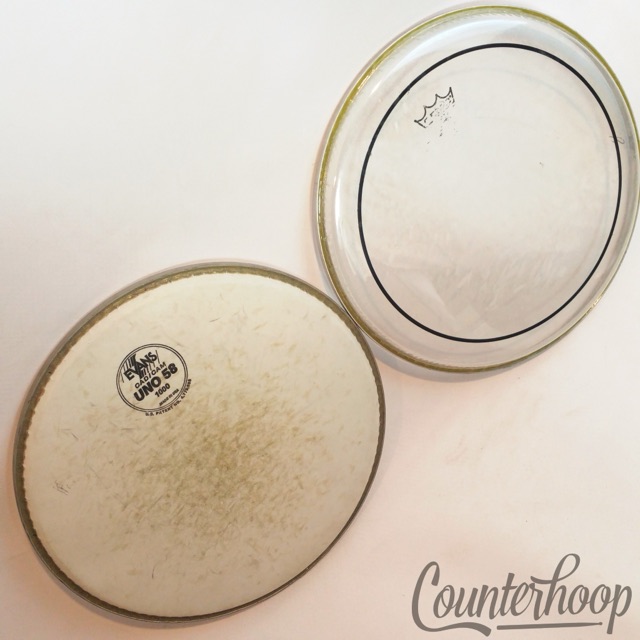 Remo+Evans 2x 11" Tom Drum Heads Clear Pinstripe+Coated Cad/Cam Uno 58 1000 USA — main photograph