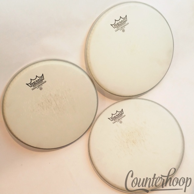 Remo 3x 10" Tom Drum Heads Coated Ambassador Batter/Resonant 1-Ply Made In USA* — main photograph