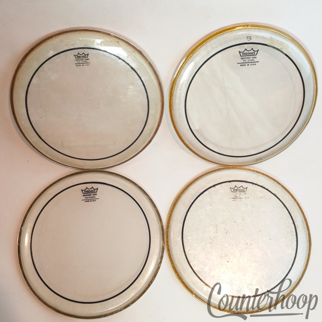 Remo 4x 10"Tom Drum Heads Pinstripe Batter/Resonant Clear Pin Stripe Weatherking — main photograph