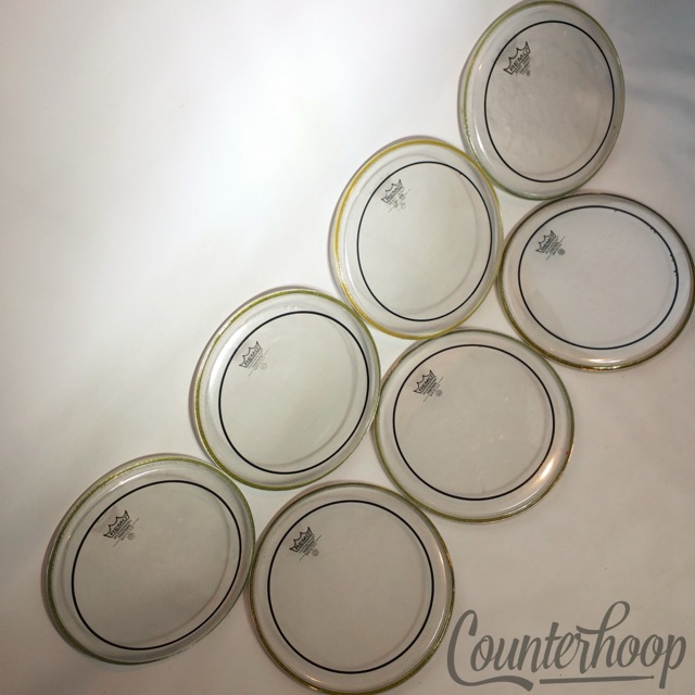 Remo 7x 10" Tom Drum Heads Pinstripe Batter/Resonant Clear Weatherking USA* — main photograph