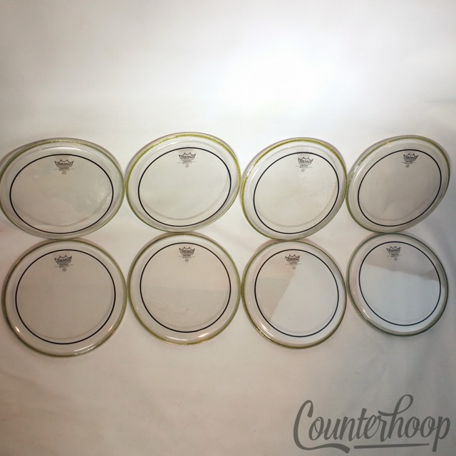 Remo 8x 10" Tom Drum Heads Pinstripe Batter/Resonant Clear Weatherking USA* — main photograph