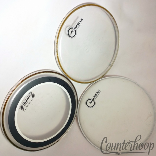Aquarian 3x 10" Tom Drum Heads Studio-X Ring, Clear Response 2, Texture Coated* — main photograph