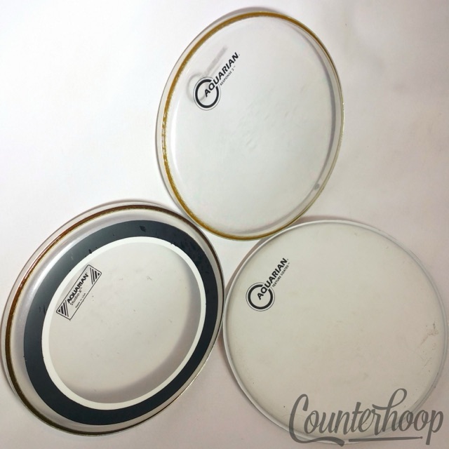 Aquarian 2x 10" Tom Drum Heads Clear Response 2, Texture Coated Lot Percussion* — main photograph