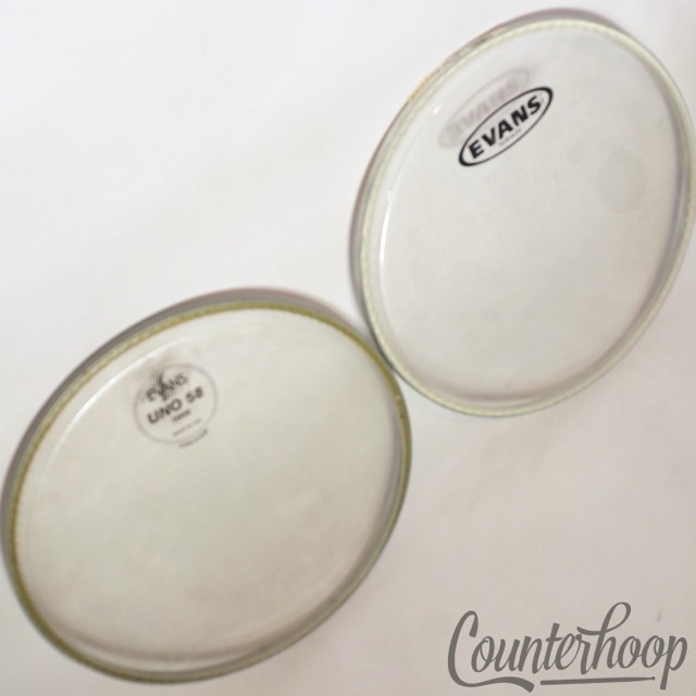 Evans 2x 10" Tom Drum Heads Hydraulic+Uno 58 Cad/Cam Clear Batter/Resonant USA* — main photograph