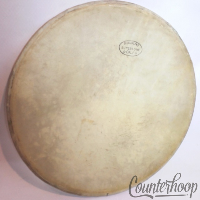 Slingerland 13"Supertone Calf Skin Drum Head Metal Flesh Hoop Timpani Tom LP USA — main photograph