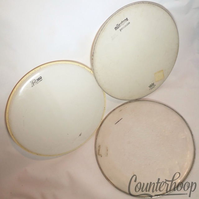 3x 18" Bass/Floor Tom Drum Heads Plastic R-360 Rogers, Milestone Remo Ambassador — main photograph