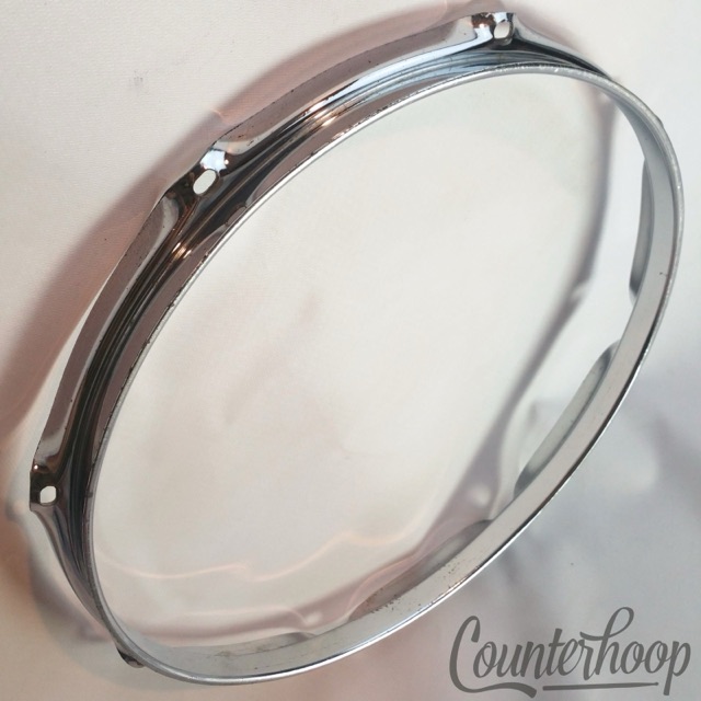 Pearl 12"Snare/Tom Drum Rim/Hoop Triple-Flange Chrome 8-Lug Hole Vintage Batter — main photograph