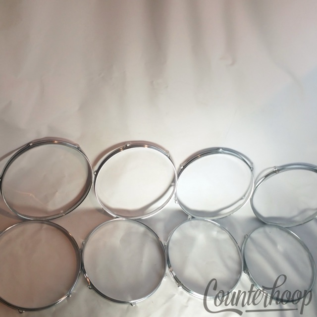 Pearl 8x 12"Tom Drum Rims/Hoops Triple-Flange Chrome 6-Lug Hole 60s-70s Vintage — main photograph