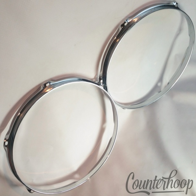 Ludwig 2x 12" Tom Drum Rims/Hoops 6-Hole Batter/Resonant Triple Flange USA 60s* — main photograph