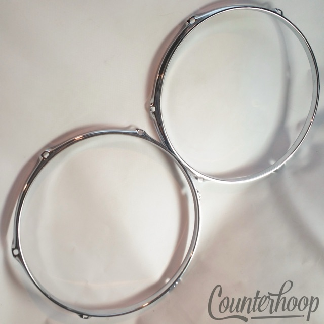 Ludwig 2x 12" Tom Drum Rims/Hoops 6-Hole Batter/Resonant Triple Flange USA 70s* — main photograph