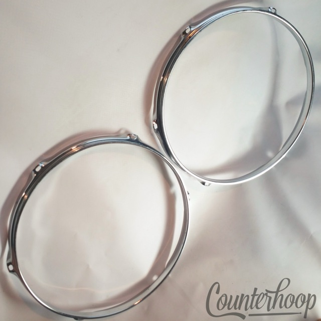Ludwig 2x 12" Tom Drum Rims/Hoops 6-Hole Batter/Resonant Triple Flange 60s USA* — main photograph