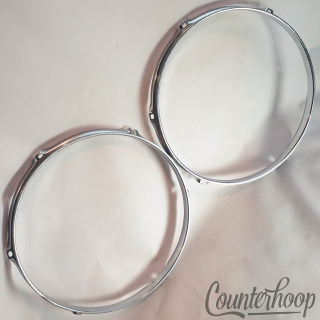 Ludwig 2x 12" Tom Drum Rims/Hoops 6-Hole Batter/Resonant Triple Flange 70s USA* — main photograph