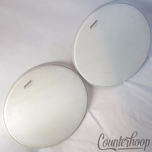 Premier Percussion 2x 16" Floor Tom Drum Heads T.S. Batter Opaque White Vintage — main photograph