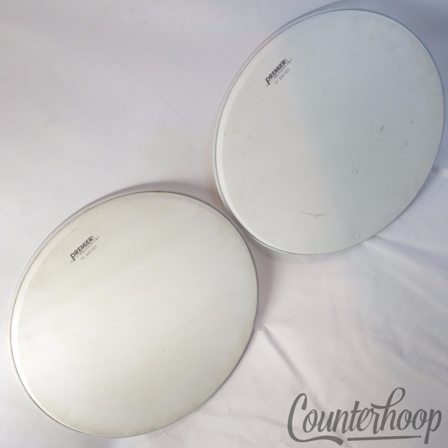 Premier Percussion 2x 16" Floor Tom Drum Heads T.S. Batter Opaque White Vintage — main photograph