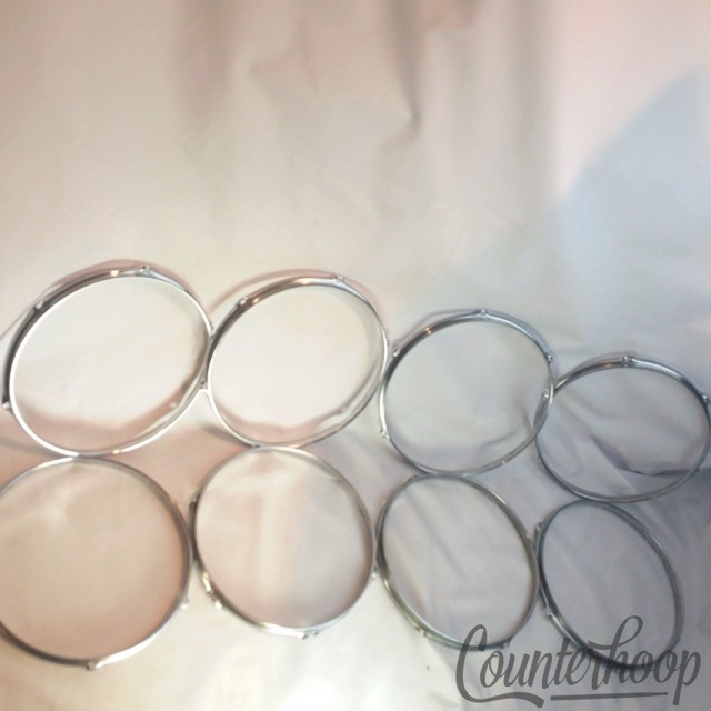 Pearl/Ludwig 8x 13" Tom Drum Rims/Hoops 6-Hole Batter/Resonant Triple Flange Lot — main photograph
