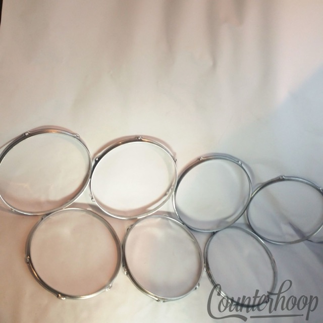 Pearl/Ludwig 7x 13" Tom Drum Rims/Hoops 6-Hole Batter/Resonant Triple Flange Lot — main photograph