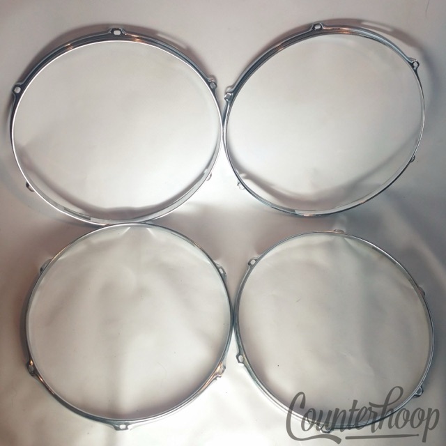 Pearl 4x 14" Snare Drum Resonant Side Rims/Hoops Triple Flange 6-Hole Lot Set* — main photograph