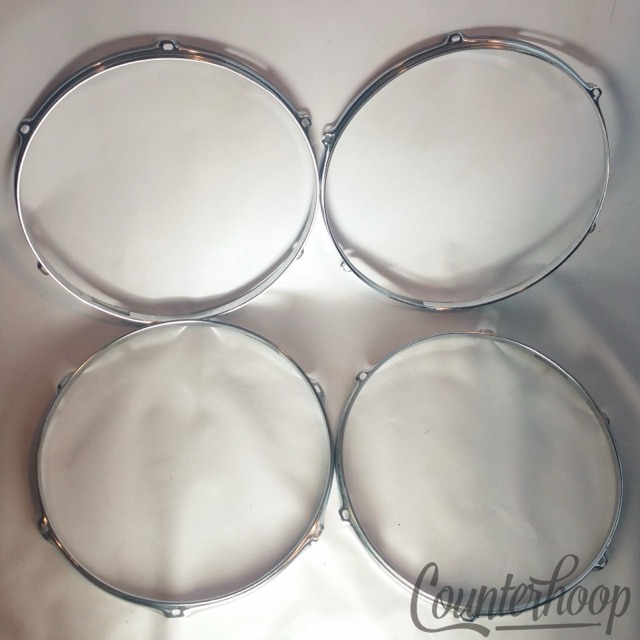 Pearl 4x 14" Snare Drum Resonant Side Rims/Hoops Triple Flange 6-Hole Lot Set* — main photograph
