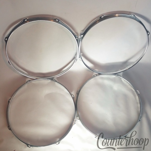 Walberg&Auge 4x 14" Snare/Tom Drum Batter Rims/Hoops Triple Flange 8Lug-Hole W&A — main photograph