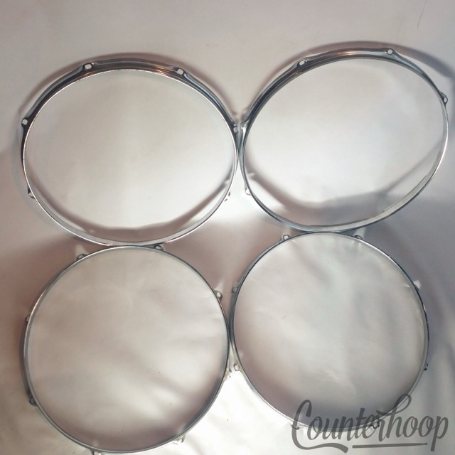Pearl 4x 14" Snare/Tom Drum Batter Rims/Hoops Triple Flange 8Lug-Hole Vintage* — main photograph