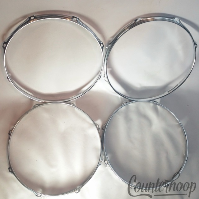 Pearl 4x 14" Snare Drum Resonant Rims/Hoops Triple Flange 8Lug-Hole Lot Vintage — main photograph