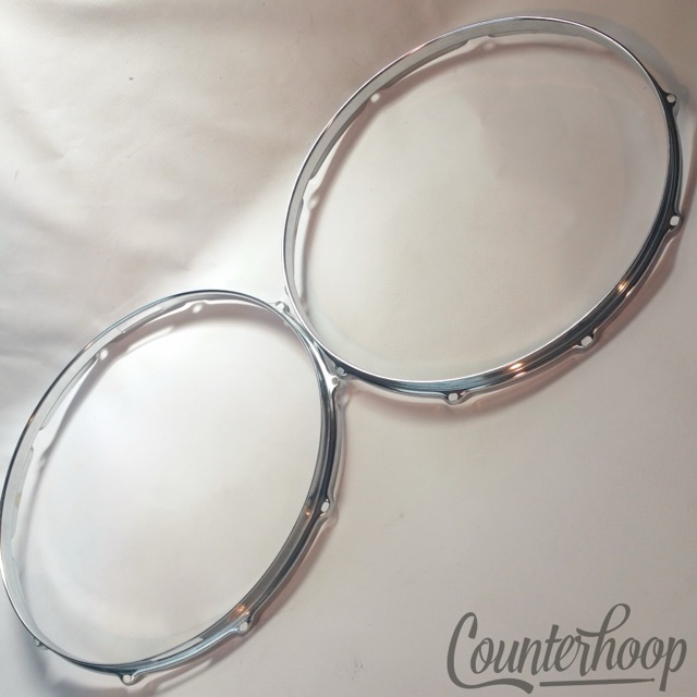 Pearl 2x 14" Snare Drum Rims/Hoops Triple Flange 10Lug-Hole Batter+Resonant Set — main photograph
