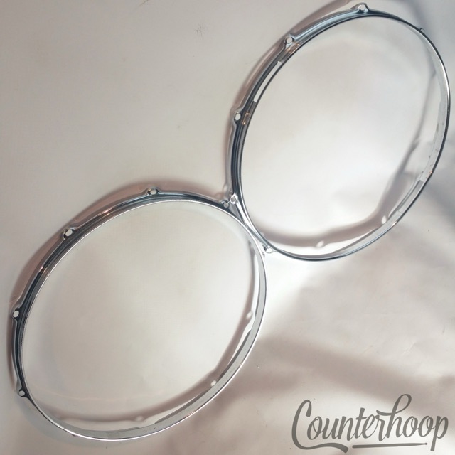 Pearl 2x 14" Snare Drum Rims/Hoops Triple Flange 10Lug-Hole Set Batter+Resonant — main photograph